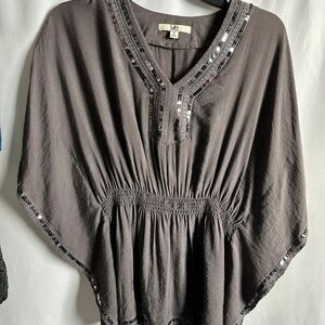 S Ya Los Angeles boho sequin caftan top small
